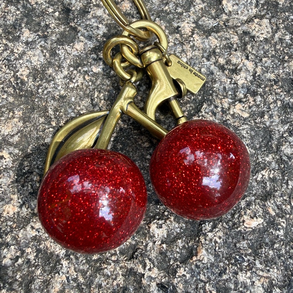 Coach Gold-Tone Necklace with Sparkling Red Cherry Charms
